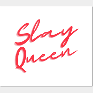 red slay queen typography Posters and Art